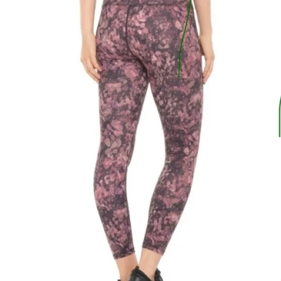RBX Pink & Purple Patterned Floral Yoga Leggings Size Large - Picture 2 of 6